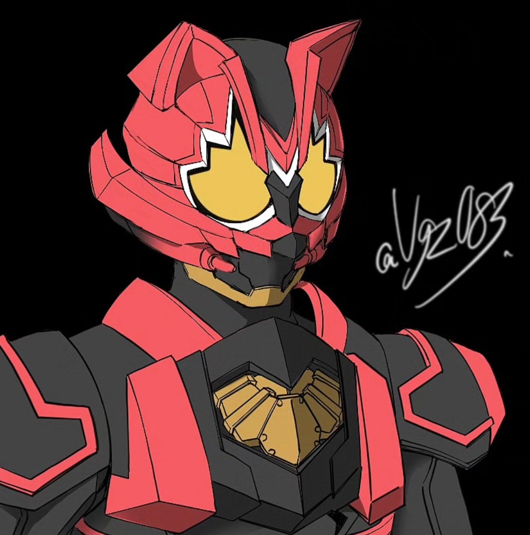 1boy male focus tokusatsu black background armor red armor yellow eyes  illustration images