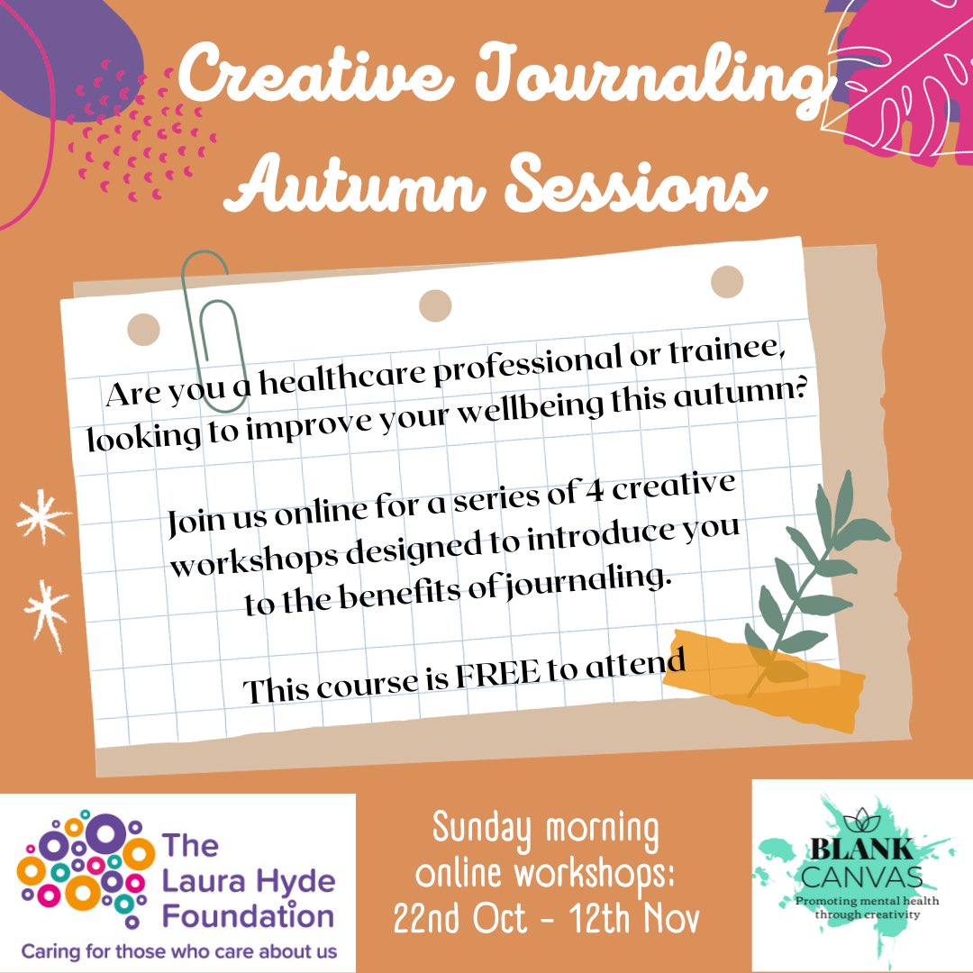 elaine connell (@elainemconnell) on Twitter photo #creativejournaling Autumn workshop bookings now open 🙌🏻 Aimed at NHS professionals & trainees, free to attend, in partnership with <a href="/LhFoundation/">Laura Hyde Foundation</a> full details & link to booking form @ Blank Canvas Insta page <a href="/StaffCareNHSL/">Staff Care NHS Lanarkshire</a> <a href="/PIMHScot/">Parent and Infant Mental Health Scotland</a> <a href="/ScotlandRCM/">The RCM Scotland</a> <a href="/TPM_Journal/">ThePractisingMidwife</a> <a href="/RCNScot/">RCN Scotland</a> <a href="/RCObsGyn/">RoyalCollegeObsGyn</a> #creativejournaling Autumn workshop bookings now open 🙌🏻 Aimed at NHS professionals & trainees, free to attend, in partnership with <a href="/LhFoundation/">Laura Hyde Foundation</a> full details & link to booking form @ Blank Canvas Insta page <a href="/StaffCareNHSL/">Staff Care NHS Lanarkshire</a> <a href="/PIMHScot/">Parent and Infant Mental Health Scotland</a> <a href="/ScotlandRCM/">The RCM Scotland</a> <a href="/TPM_Journal/">ThePractisingMidwife</a> <a href="/RCNScot/">RCN Scotland</a> <a href="/RCObsGyn/">RoyalCollegeObsGyn</a>