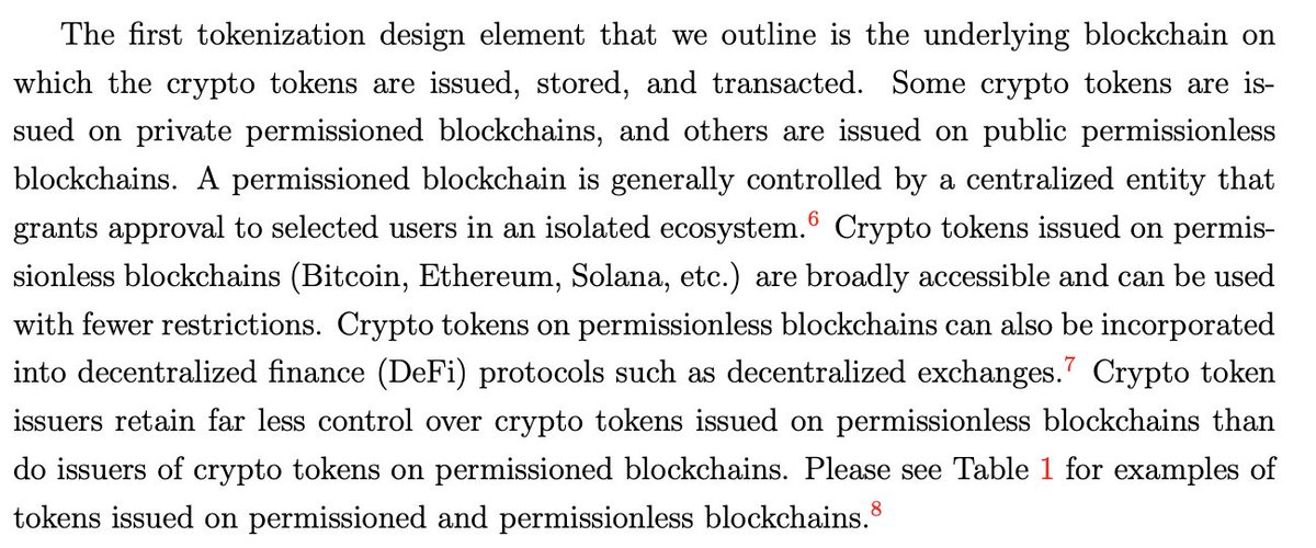 ICYMI: NEW @federalreserve BOARD PAPER 'TOKENIZATION: OVERVIEW AND FINANCIAL STABILITY IMPLICATIONS' MENTIONS @solana, @bitcoin, AND @ethereum AS EXAMPLES OF PERMISSIONLESS BLOCKCHAINS CREDIT: @0xTuti