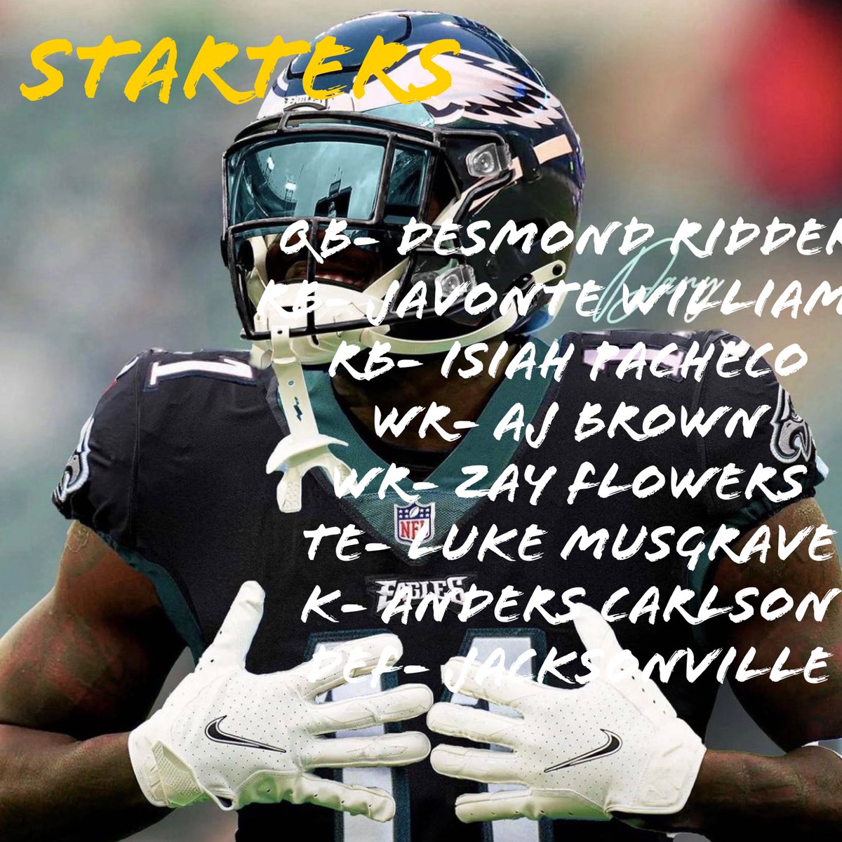 DuvalBrigade's tweet photo. Week 3 starters https://t.co/fCfM7ci3en