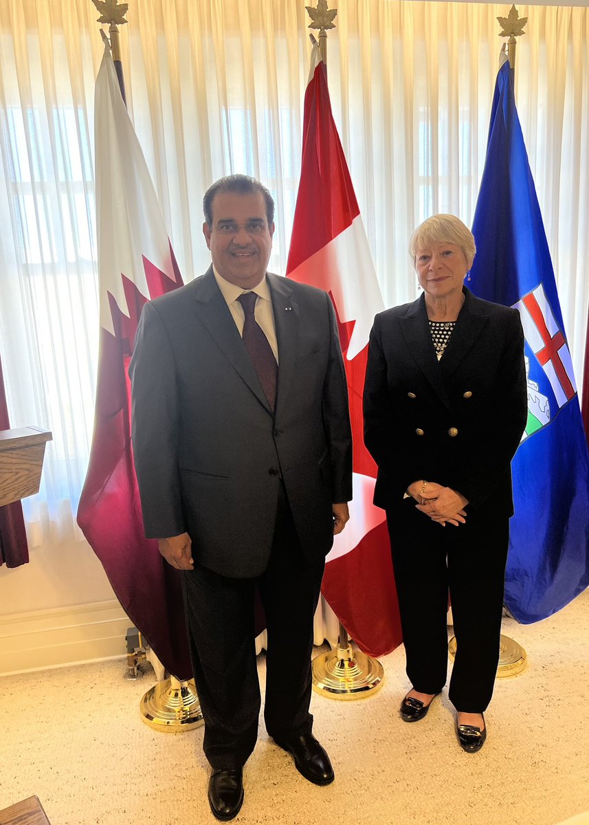 Qatar Embassy- Ottawa (@qataremb_ottawa) on Twitter photo During his official visit to #Alberta, H.E. Dr. <a href="/amb_almansouri/">Dr. Khalid Rashid Al-Mansouri</a> met with Ms Laura Kilcrease, CEO <a href="/ABInnovates/">Alberta Innovates</a>. They discussed ways and means to collaborate in the performance and design of the innovation ecosystem. During his official visit to #Alberta, H.E. Dr. <a href="/amb_almansouri/">Dr. Khalid Rashid Al-Mansouri</a> met with Ms Laura Kilcrease, CEO <a href="/ABInnovates/">Alberta Innovates</a>. They discussed ways and means to collaborate in the performance and design of the innovation ecosystem.