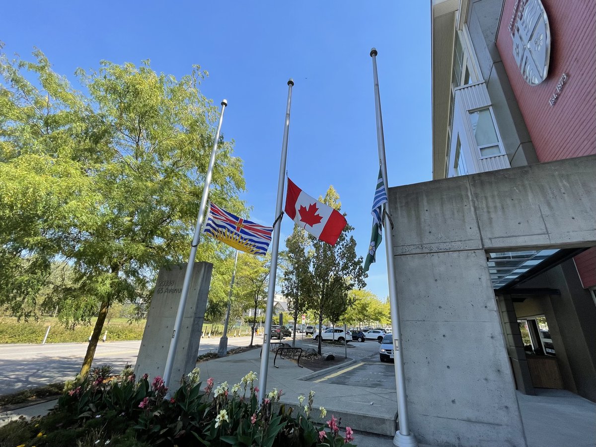 LangleyTownship's tweet photo. Today, flags at Township facilities will be lowered to half-mast in honour of Police and Peace Officers' National Memorial Day. 

Every year, the last Sunday of September commemorates police and peace officers who made the ultimate sacrifice while serving our communities. https://t.co/EWQBP9L50t