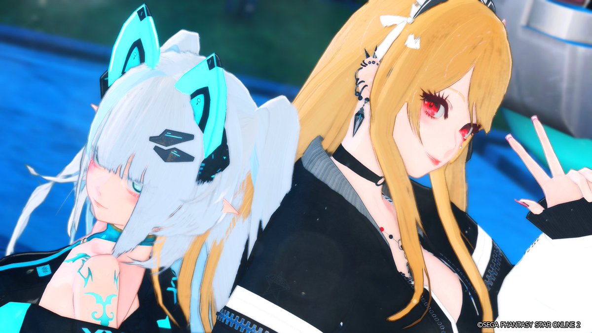 EtNa_PSO2's tweet image. 久しぶりにリーフさんと撮れたぁ！かわえかわえ( 'ω' و(و "　#SSえん