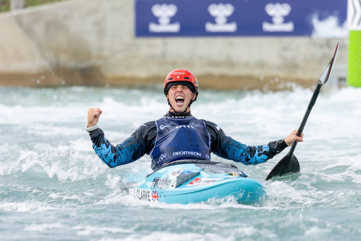 Joe Clarke is that guy. He's now won THREE STRAIGHT world titles in kayak cross, which debuts at @Paris2024 😤 Adding to K1 glory earlier in the week...