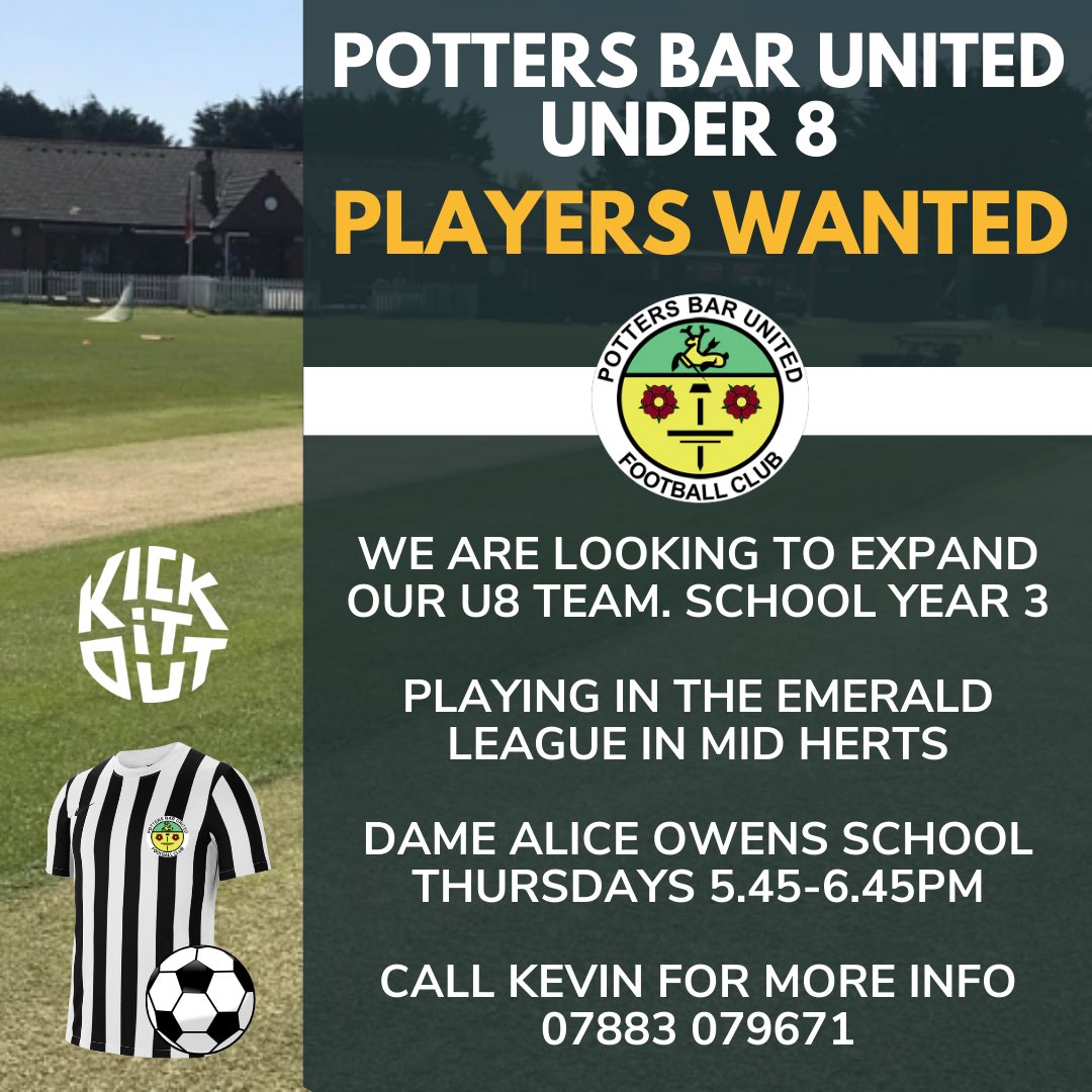 Please call Kevin for more information - 07883 079671 #grassroots #grassrootsfootball #trials #playerswanted #footballplayer #pottersbar
