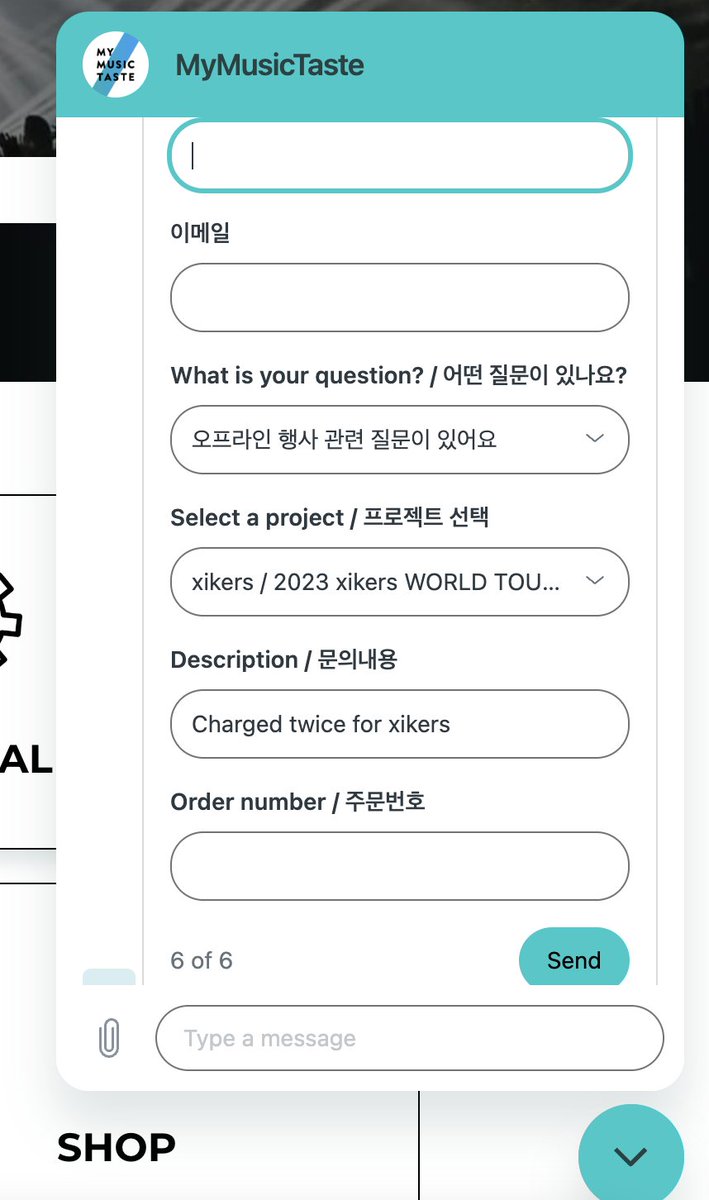 Sunny_Hannie's tweet photo. @KPOPFANGIRLZ1 @_mymusictaste @xikers_official try this!
It took me a while to figure this out too
1. go to https://t.co/cGKD1kuDP7
2. go to the chat bot in the corner
3. go through all the prompts: In-Person Events-> MEET &amp; GREET / SPECIAL EVENT-> Event Attendee Information
4. then you should be able to submit an inquiry https://t.co/NYR38iDqZl