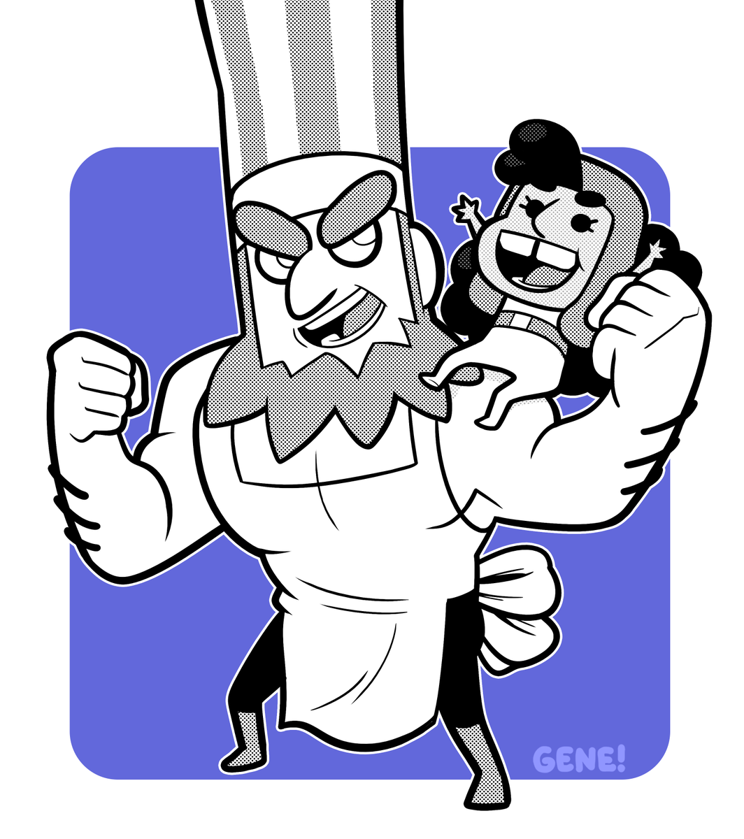 genegoldstein's tweet photo. The first commission from this week! Thanks @OrangeAndInsane!!

I still have commission slots available, let me know if you want me to draw your characters! 🤘 https://t.co/Ok3XiXGHGy