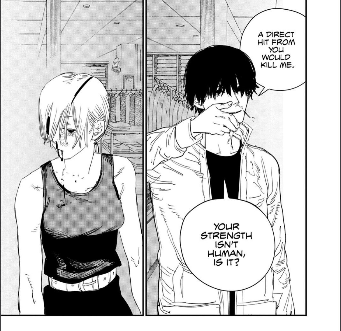 SavageDSag's tweet photo. Hoping for another rematch between these two now that Quanxi has returned,
even if it’s just a quick single page of hands lol.
Doubt it’ll happen though, but it would be entertaining #ChainsawMan136 #CSM136 #ChainsawMan https://t.co/AaClthBqGI