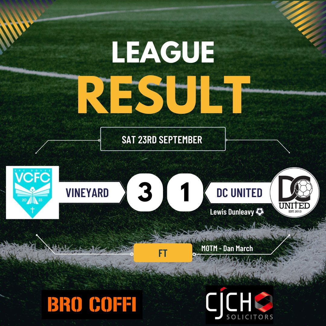 A 3-1 loss yesterday against a team who have started the season really well with 2 wins from 2!

Congrats to Vineyard, and we will look forward to playing you again in a few months time ⚽️