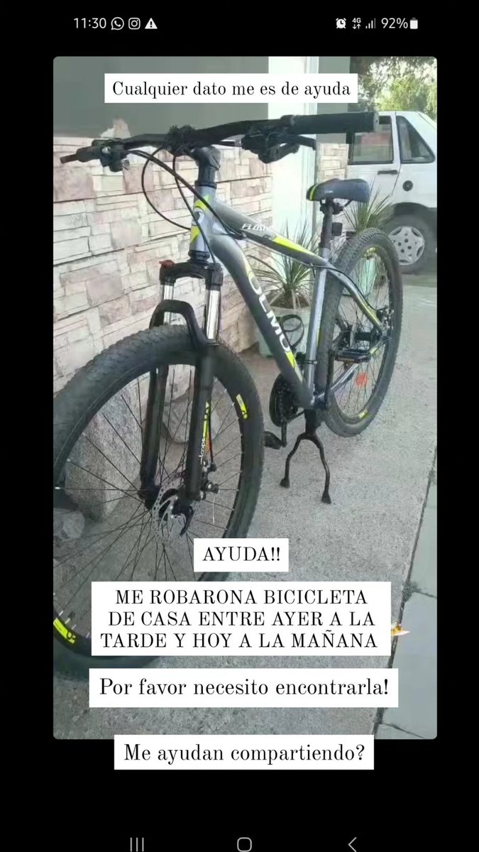 Cami_Gil15's tweet photo. ME ROBARON LA BICICLETA!
POR FAVOR, AYUDENME A ENCONTRARLA https://t.co/xmg7xHzBfQ
