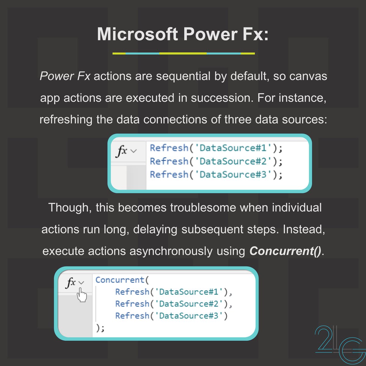 Sequential vs asynchronous actions in #Microsoft #PowerFx. Both get the job done, but one is more efficient for possible long-running actions.