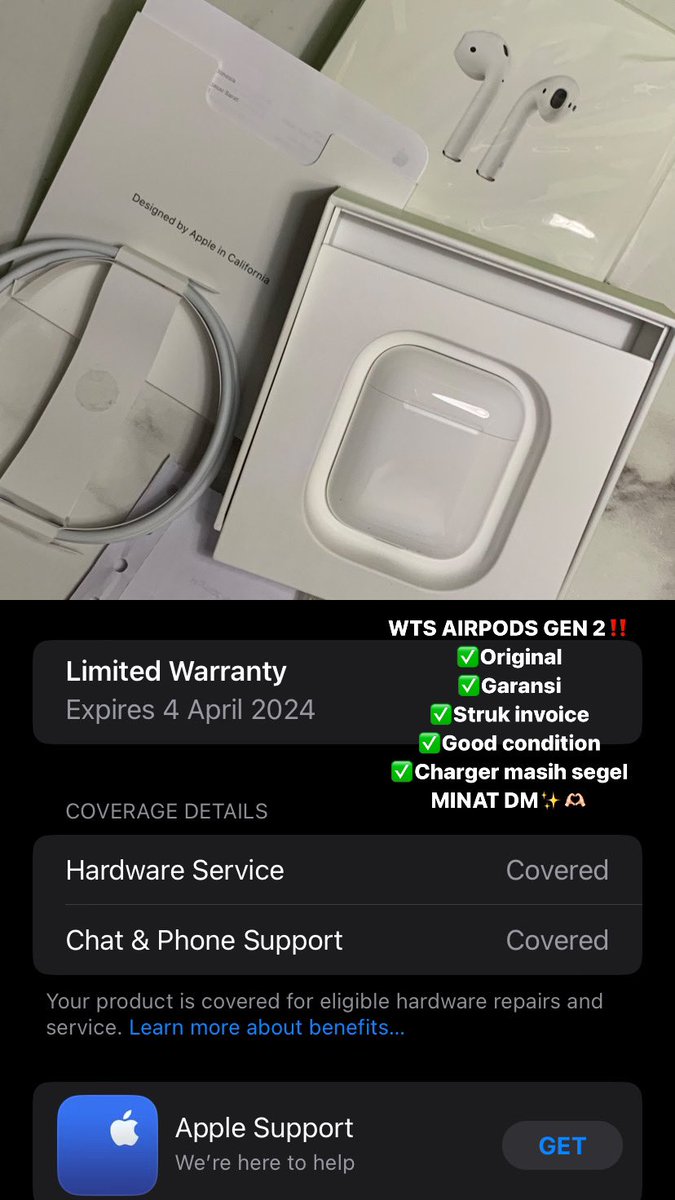 kinaraacy's tweet photo. wts original airpods gen 2 beli di bulan april dan jarang dipake huhu BU bangett #zonajajan #zonauang https://t.co/NDUGyMPbSe