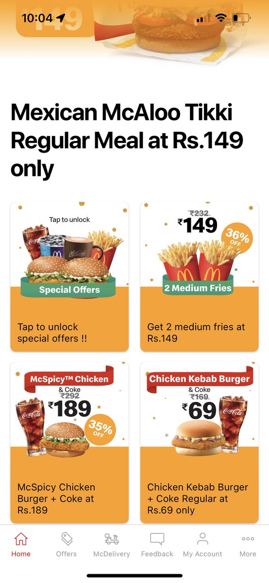 KushalDevadana2's tweet photo. "Hey @McDonaldsIndia, not lovin' the experience at Bhartiya Mall, Bangalore today. 🍔 Your application won't work, can’t redeem the offer and ordering's become a McStruggle. 🤨 Please fix it ASAP! #McDonalds #AppProblems #HungryCustomer" https://t.co/QsEpXz5TjW
