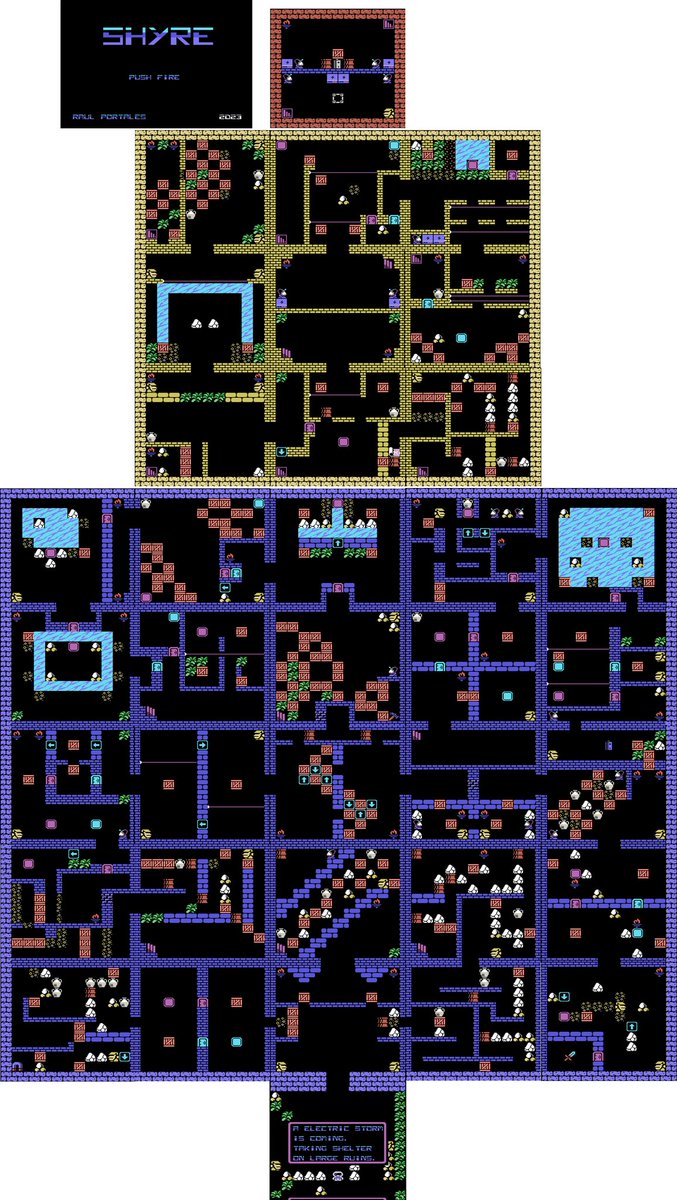 Map of the excellent game Shire, for #MSX1, from @Sh41@androiddev.social