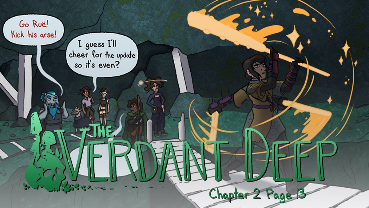 Whoops! We slept through update day again. It's The Verdant Deep Day!  
Read it here: theverdantdeep.com
Or start from the beginning: theverdantdeep.com/comic/01-01-01/