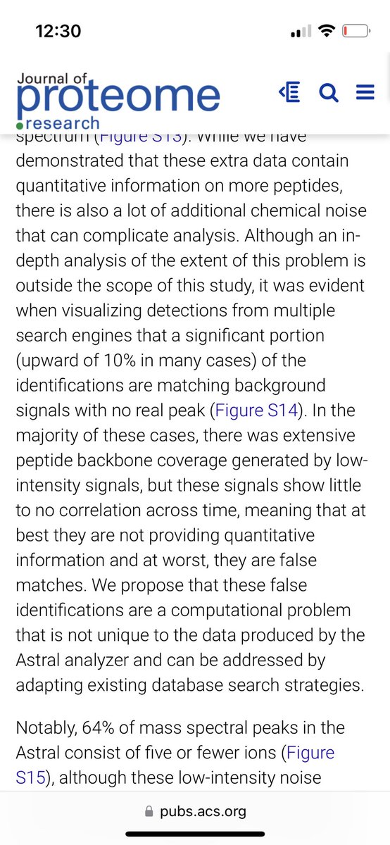 Everyone who is happily reporting crazy ID numbers on Astrals, please read the @mjmaccoss paper carefully. It is very good. The 10% false (or at least non-quantitative) precursor IDs translates to even higher false protein level FDR. Let’s not go back to the proteomics circa 2001