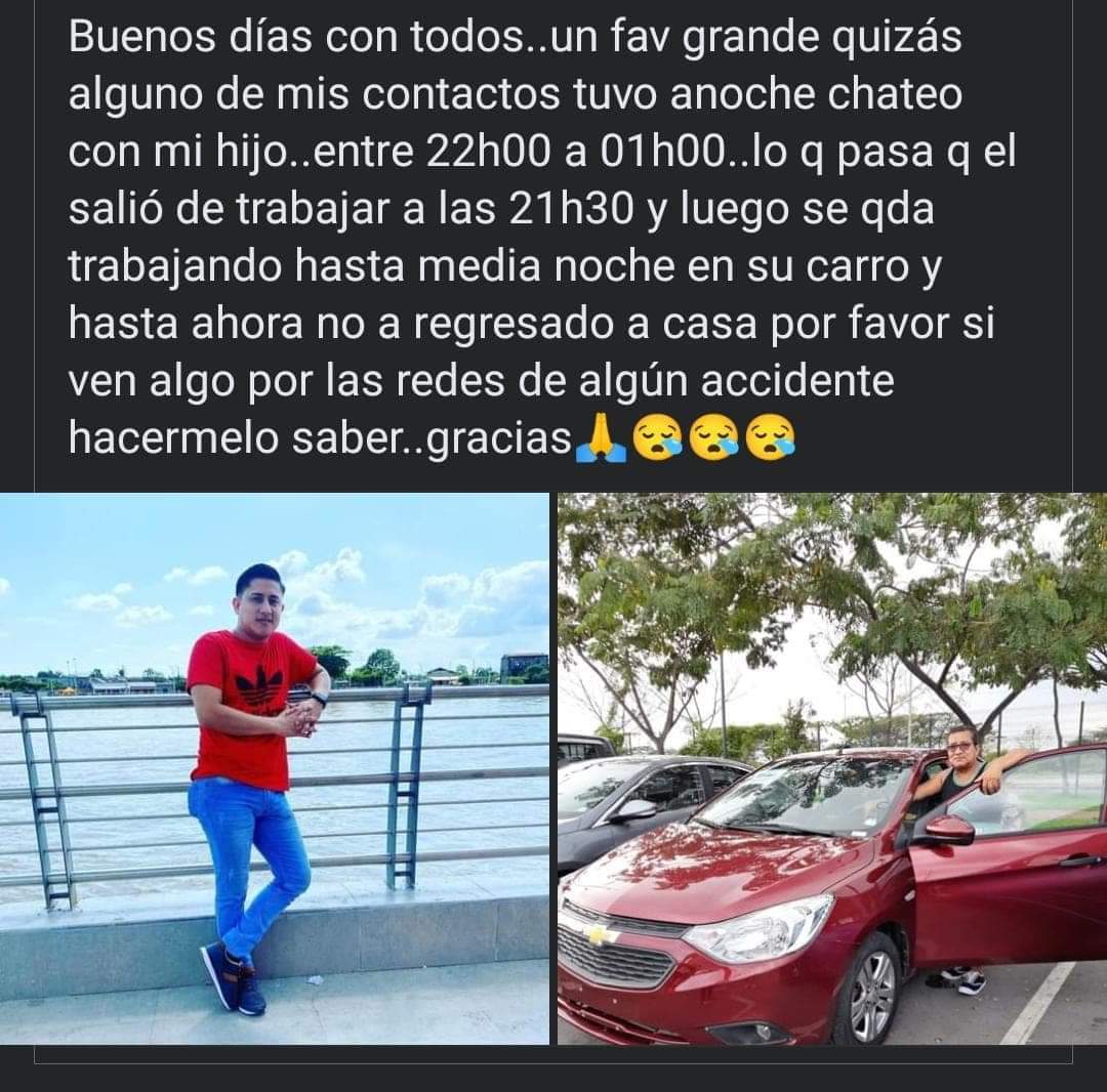 EmergenciasEc's tweet photo. #DesaparecidosEcuador
Ayuden a compartir por favor, gracias https://t.co/9li4IvInM0