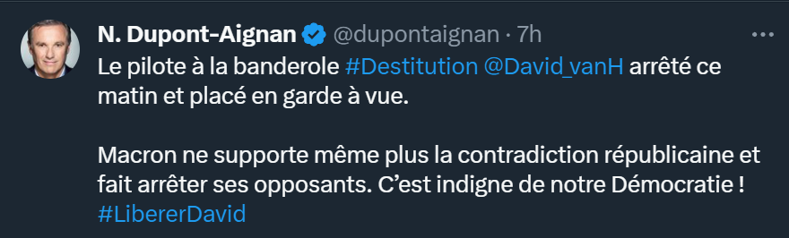 RichardWstr's tweet photo. @EmmanuelMacron
C'est ça votre idée de la démocratie ?
#LibererDavid https://t.co/kX4qU9cx2g