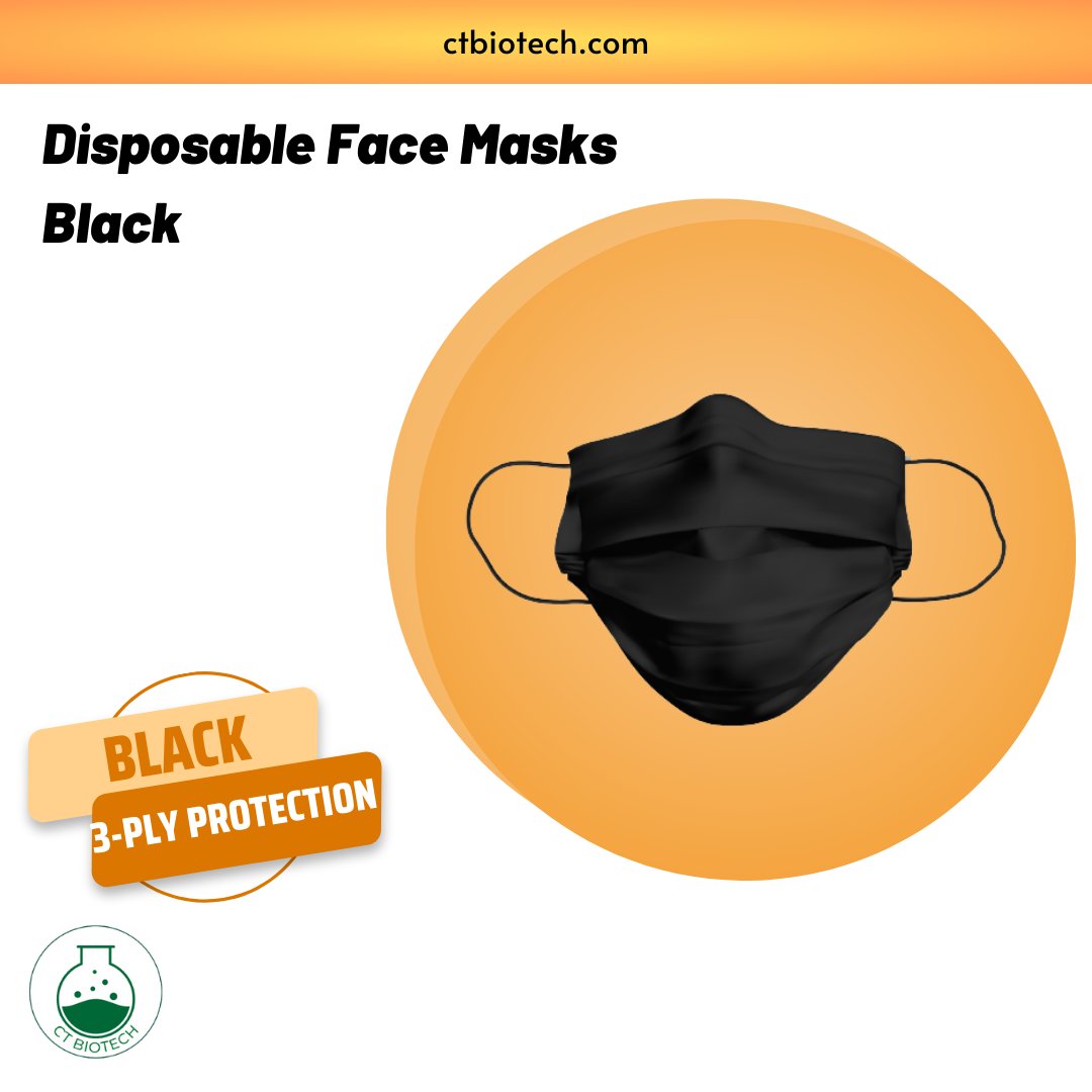 Elevate your safety game in style with our sleek black disposable face masks. Keeping you protected with a touch of elegance. ⚫️😷 . . . #BlackFaceMask #StaySafe #ctbiotech #mask #facemask #disposablemask #ppe #medical