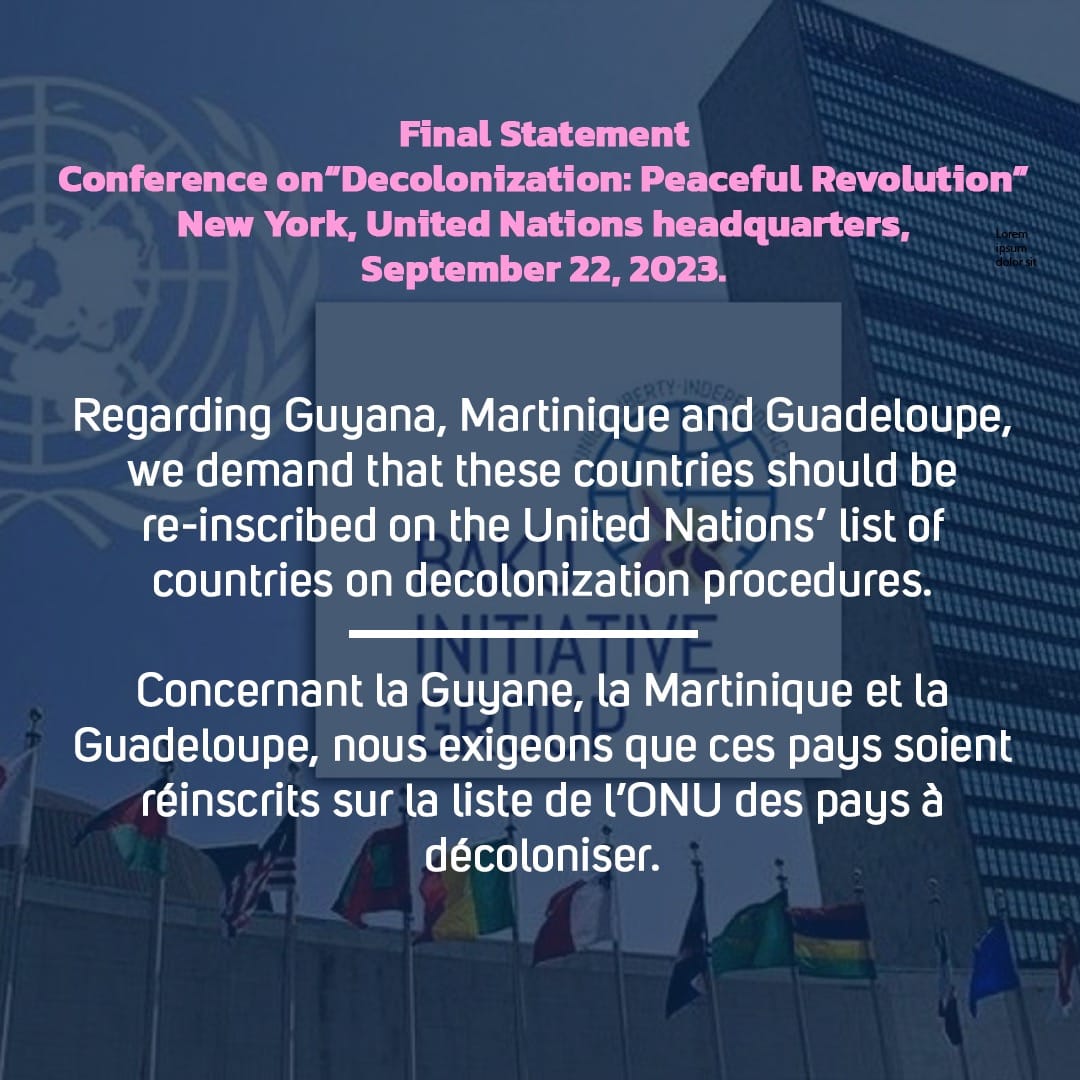 Baku Initiative Group raises issue of neocolonialism at <a href="/UN/">United Nations</a>. 
Final Statement.
#colonialism #neocolonialism #France 🇫🇷 #Macron
<a href="/EmmanuelMacron/">Emmanuel Macron</a>