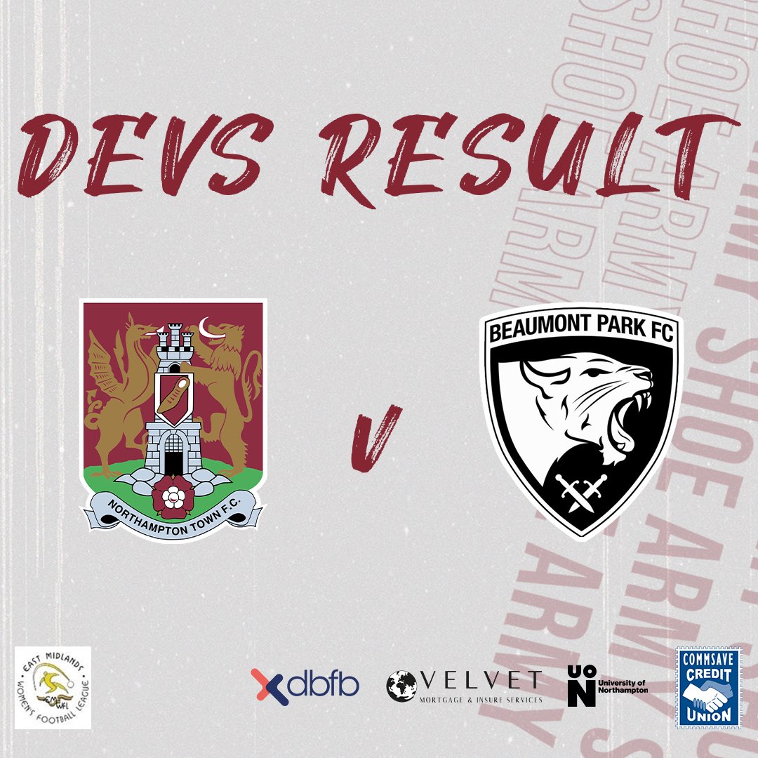 🏆 The Development squad were defeated in the @emwrfl Cup second round today. Kitty Crouch scored a hat-trick as the Cobblers were beaten 4️⃣ - 3️⃣ by fellow Tier 6 side Beaumont Park. #ShoeArmy 👞