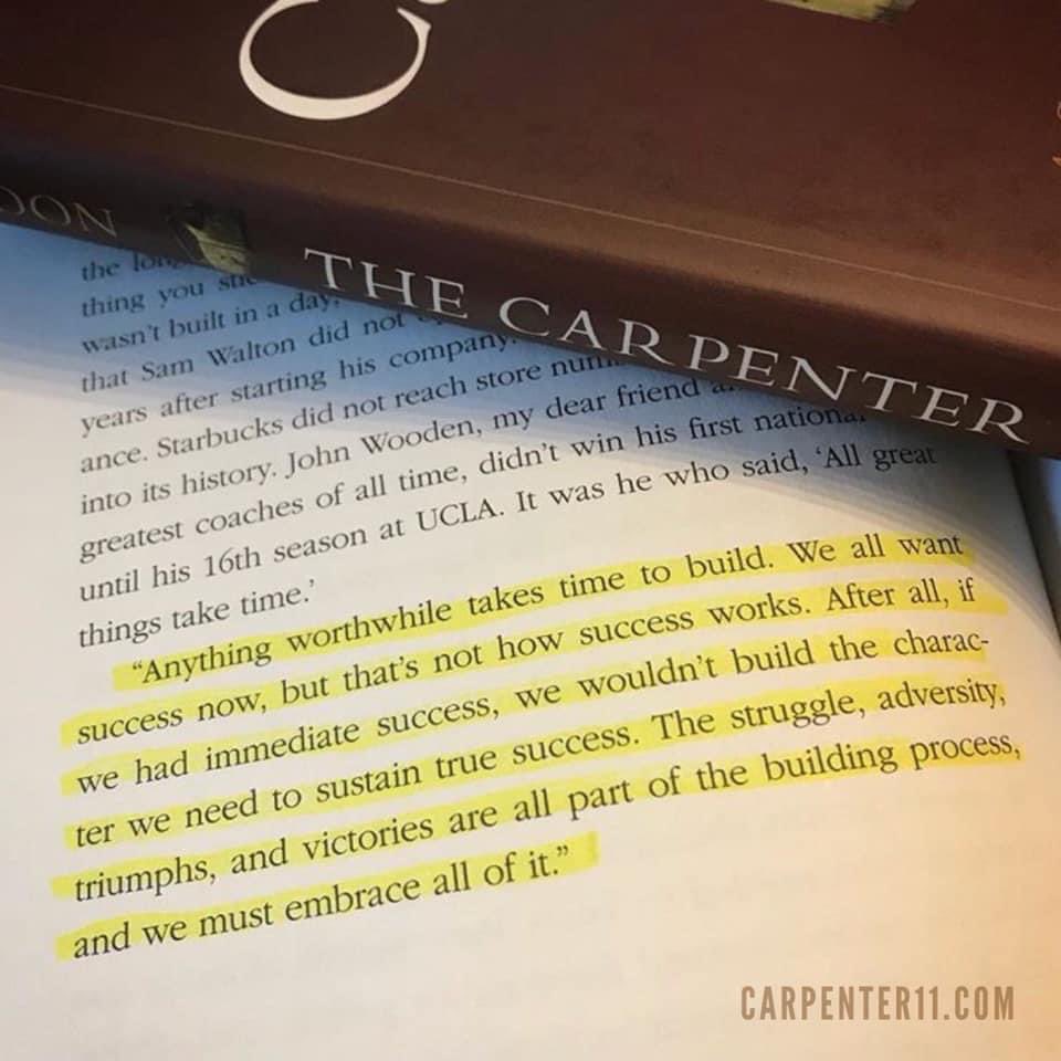 Don’t give up. Stay the course. Embrace the process and remember... anything worthwhile takes time to build. 

📷 pg 94 of “The Carpenter”