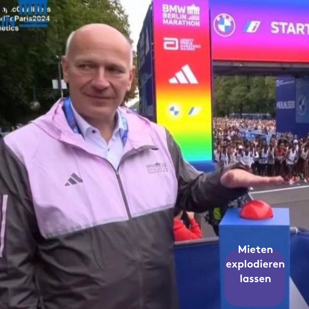 Das Gefühl, wenn du die Macht &amp; die demokratische Legitimation hast, etwas gegen den #Mietenwahnsinn zu tun, aber ihn lieber mutwillig verschlimmerst 😏 #BerlinMarathon2023