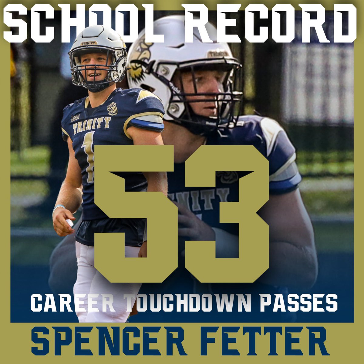 Congratulations to Quarterback Spencer Fetter for setting a new School Record with 53 (and counting) career Touchdown Passes!

#RollBants