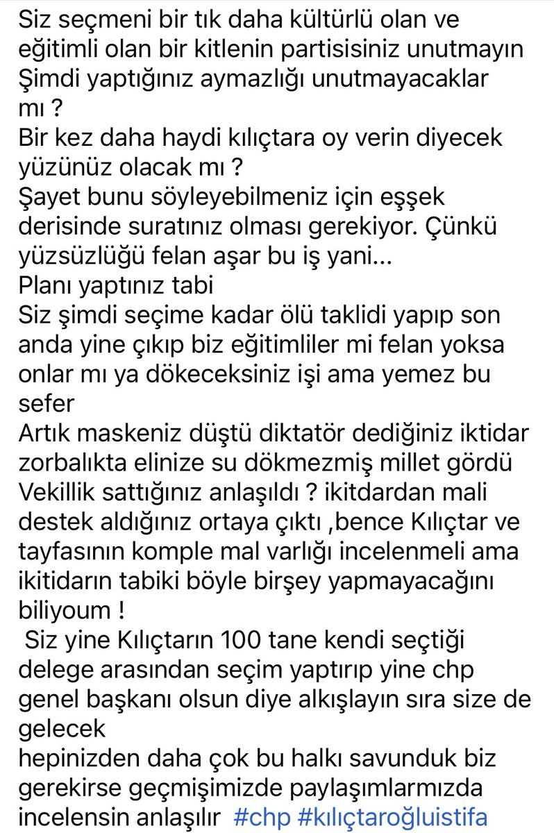 #chp #kilicdarogluistifa