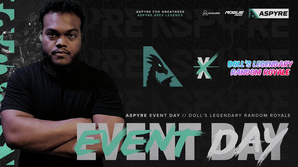 Aspyre_Ent's tweet image. 🟢APEX LEGENDS EVENT DAY🟢

Today, we will be competing in the Legendary Random Royale Duos Tournament hosted by @xLegendaryDollx‼️

Starting Lineup:
🐉@MeyousicEnt
🐉@Nickel_TV

🕖: 7:00 PM EST
📺: Twitch.tv/xlegendarydollx

#ApexLegends🛡️ #Esports🎮 #Tournament🏆