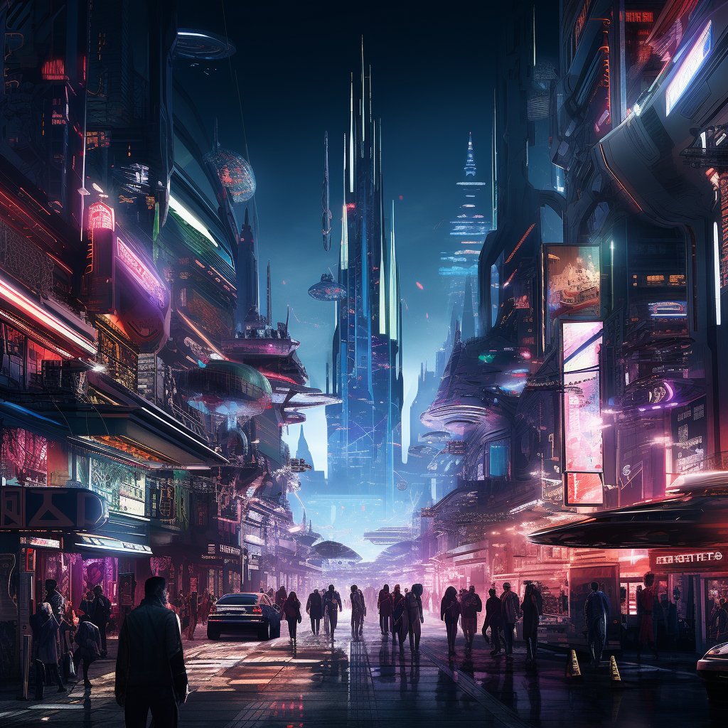 #Cyberpunk #VilleFuturiste #Mégapole #Néons
#Dystopie #FutureNoir #UrbanismeFuturiste #ScienceFiction #BladeRunner  #TechNoir 
#VilleNuit #MondesAlternatifs #HighTech
#FuturVirtuel #RéalitéAugmentée
#VilleÉlectrique #CyberCity #VoyageDansLeFutur
#IntelligenceArtificielle