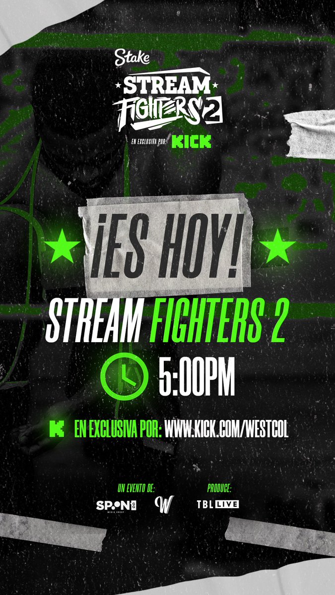 WestCOL_'s tweet image. Hoy hacemos historia con la ayuda de Dios! #StreamFighters2

No te lo pierdas 🥊