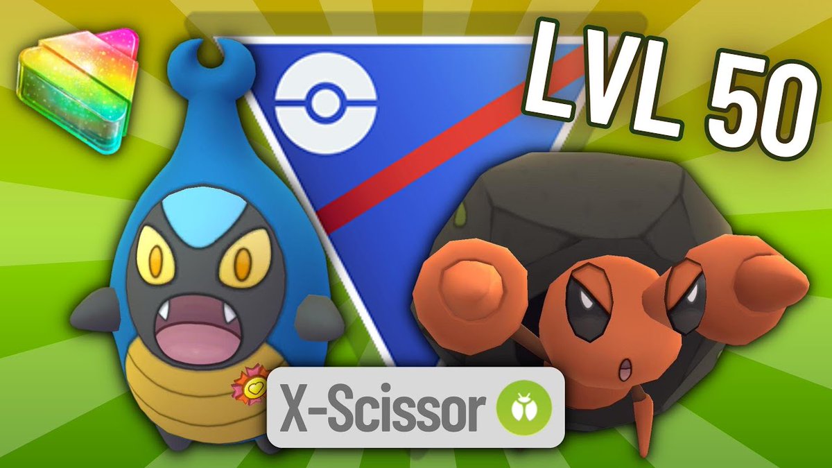 CallumToast's tweet image. INSANE WINS! LEVEL 50 KARRABLAST &amp;amp; DWEBBLE DESTROY META TEAMS THANKS TO THE X-SCISSOR BUFF! Check out the video here: youtu.be/GaLAV1wini4

#PokemonGO #GOBattleLeague