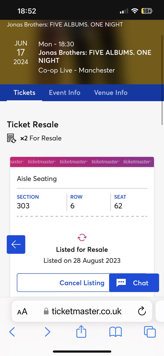 2 tickets for #jonasbrothers in Manchester £180 
#jbtickets #jonasbrotherstickets #jonasbrothermanchester #ticketresale