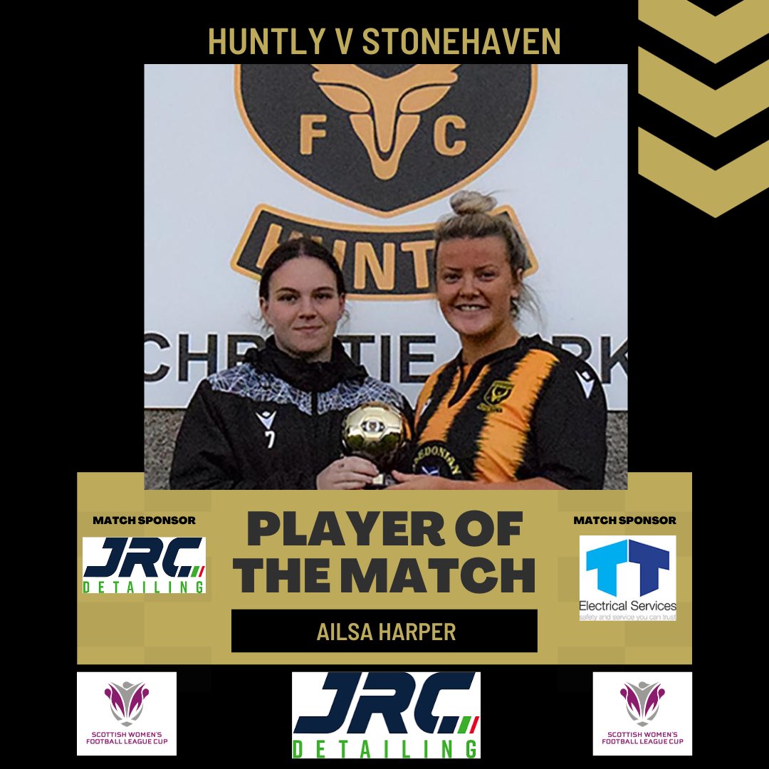 Today`s Player of the Match chosen on behalf of today`s Match Sponsors JRC Detailing &amp; TT Electrical by Anne Doran was our number 6 Ailsa Harper.

Ailsa was presented her POTM award by JRC Detailing &amp; TT Electrical sponsored player Kaylah Cruickshank.