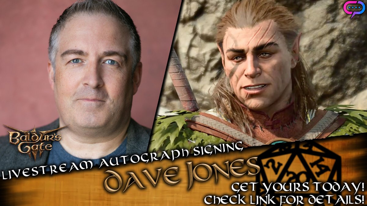 The Talented Dave Jones will be Signing Autographs Live on October 7th at 12 PM PDT
Known for their incredible role in Baldurs Gate 3 as Halsin!
<a href="/DaveJonesActor/">Dave Jones - Part-Time Bear</a> 
Check the link for more details- streamily.com/davejones
#BaldursGate3 #BaldursGate #bg3