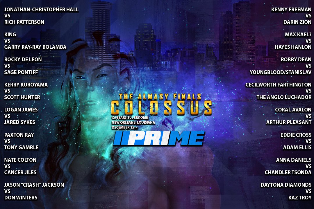 NumberOnePRIME's tweet image. The 2nd annual Almasy Invitational kicks off at ReVival 36 with 8 huge matches as we begin our trek towards New Orleans and the 10th anniversary of Colossus! Check out the full card and the full tournament draws below (tourney draws avoid UV PPV spoilers)

prime-wrestling.com/events/revival…
