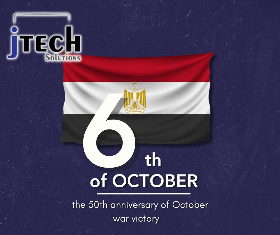 J_Techsolution's tweet photo. شركة جي تكنولوجي تهنئ الشعب والجيش المصري بالذكرى ال٥٠ لنصر اكتوبر , حمى الله مصر وشعبها ❤️🤍🖤
#6october
#نصر_اكتوبر_50_عاما 
#نصر_اكتوبر50 https://t.co/dVuGPXhTYi