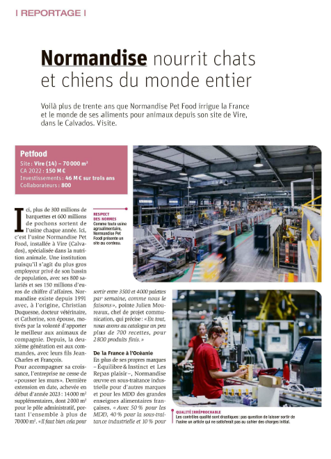 NormandiseP's tweet photo. Dans son numéro 2764 du 28 septembre 2023, @LSA Magazine met en avant les PME et ETI françaises qui investissent dans leur outil industriel. 🇫🇷 🏭 🔧 🧑‍🔬
#NORMANDISEPetFood #MadeInFrance #BienêtreAnimal #ResponsabilitéEnvironnementale #VitrineIndustrieDuFutur #fierte https://t.co/JGeSqvLThO