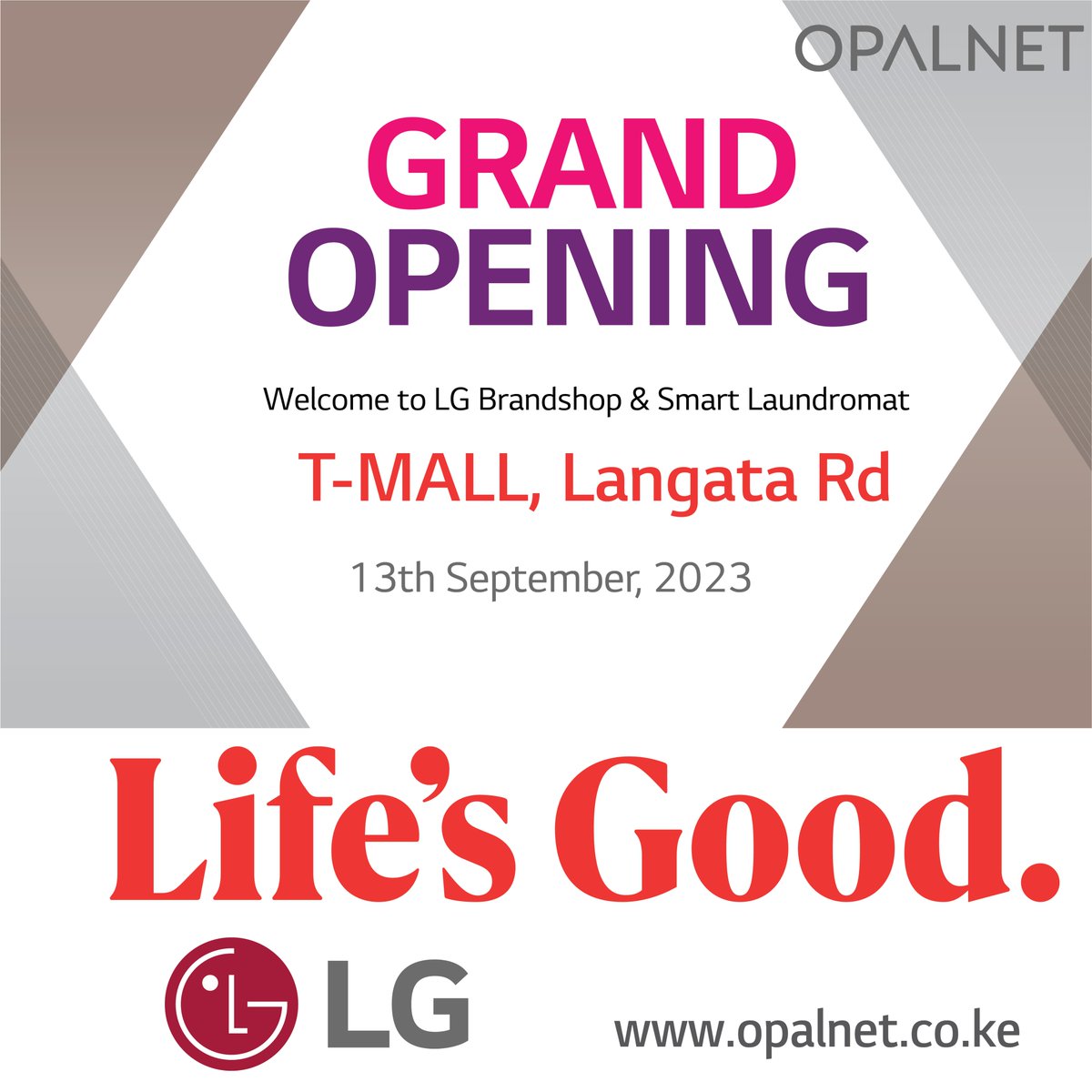 OpalnetLimited's tweet photo. Join us this Friday the 13th as we open our newest outlet at T-MALL, off Langata Road. Enjoy massive discounts exclusive on the opening day. Call/WhatsApp 0711082811 https://t.co/hTaR7i3g83
#Opalnet #NewStoreAlert Kshs Kisii Mt Kenya Ombachi Lamu https://t.co/Q8hCdpzX62