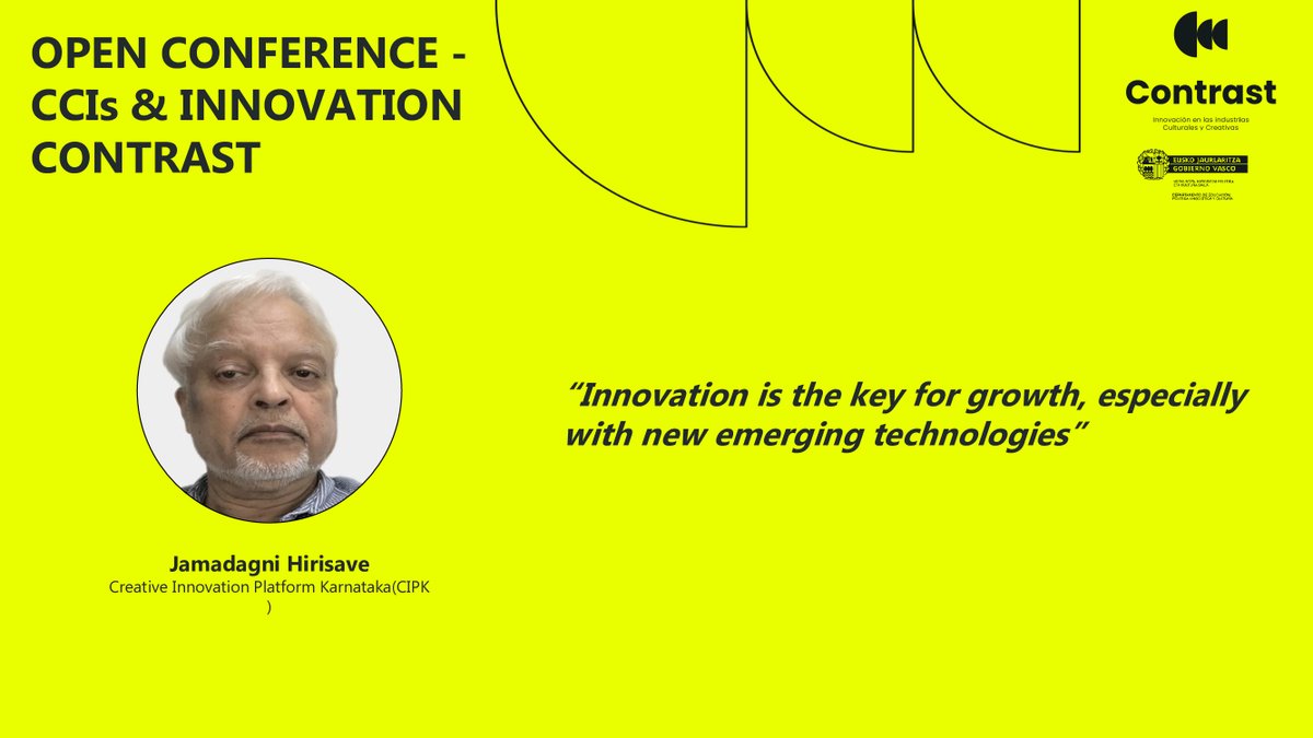 Jamadagni Hirisave, from Creative Innovation Platform Karnataka will represent his region at the Open Conference!

🗓️ Open Conference, 25-26 October 2023, #Bilbao
👉 More about the project: t.ly/-6G7q
📝 Register here: shorturl.at/lBSVY