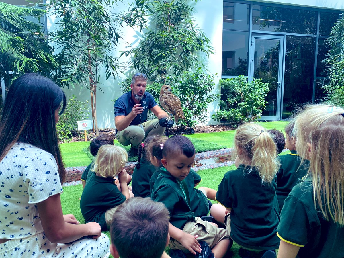 ArborPrimary's tweet photo. There’s no better way to study #OwlBabies🦉here @ArborDubai💚, than for our students to have a ‘#reallife’ encounter with an #owl🦉in our #ReflectionGarden🌳. Proud🥹 of the #maturity💪🏽 from all our #students👧🏽👦🏻, as they met this #majestic bird🦉for the first time👏🏼! 🙏🏼🌿🏆 https://t.co/TDeY9fiwgM