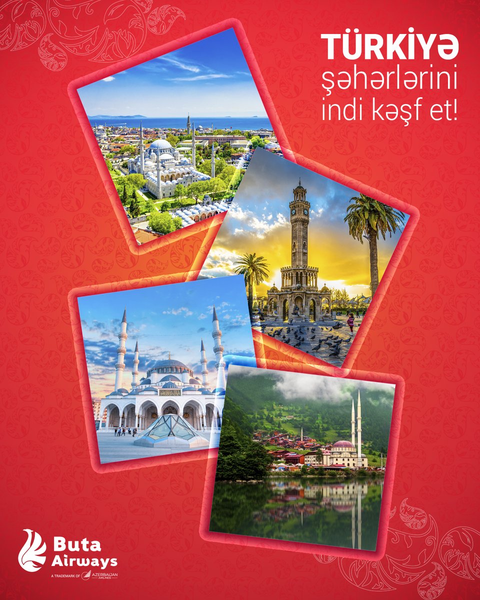 Payızda Türkiyə turuna yollanmağa nə deyirsiniz? Cədvəllə tanış olun, səyahətinizi indi planlayın!

İstanbul / İzmir / Ankara ➡ hər gün
Trabzon ➡ cümə axşamı, bazar

#ButaAirways #flyButa