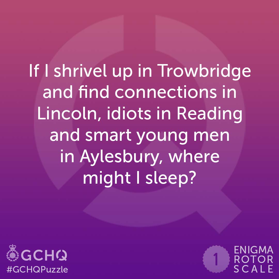 New week, can only mean one thing. A new #GCHQPuzzle, of course!