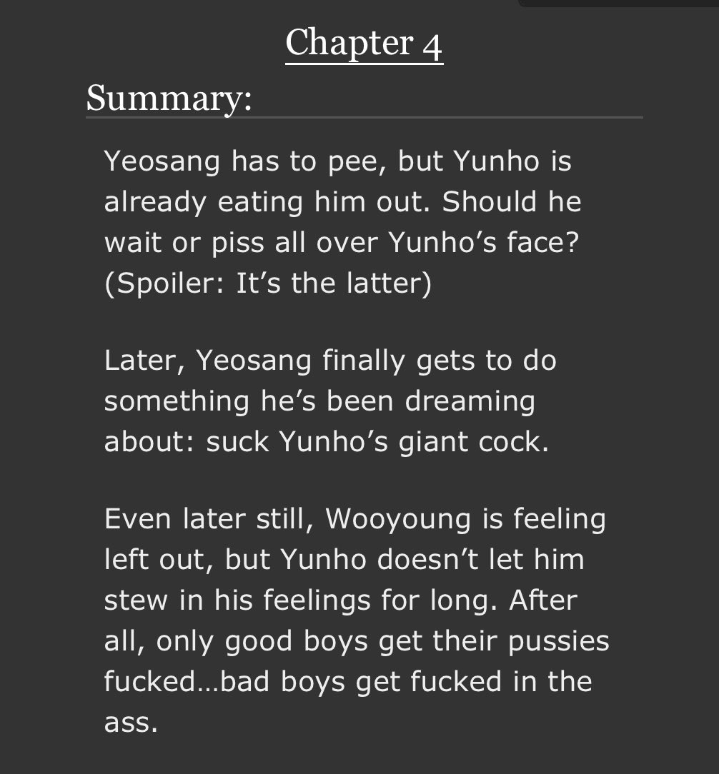 ✦ gimme that nectar ✦

> yvnsxng/yvnwxxsxng
> pussy yexsxng &amp; pussy wxxyxxng
> omo at the beginning of this ch
> chapter 4
archiveofourown.org/works/40386534…