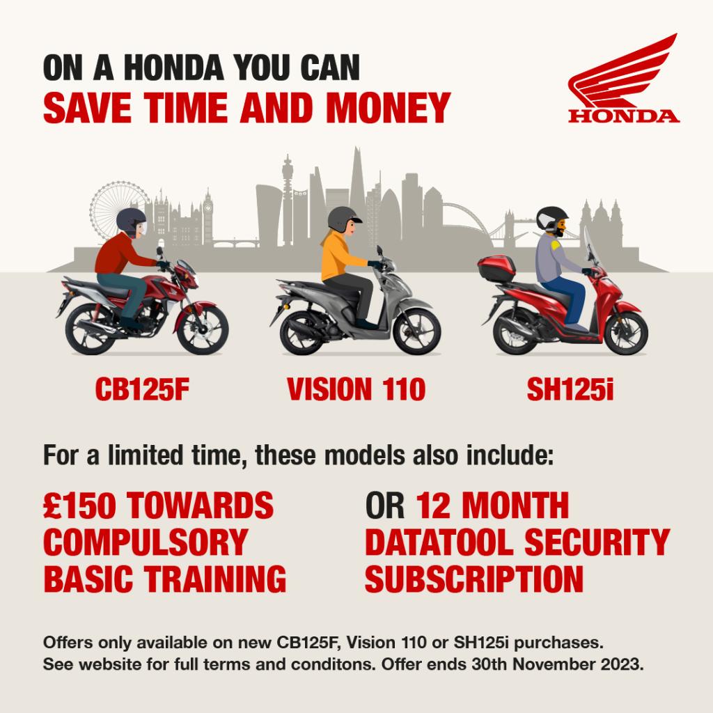 HondaUKBikes's tweet photo. On a Honda you can.....
Find a faster and more efficient way to commute.
Find out more - https://t.co/pbWZjvJNfo
#Honda
#HondaMotorcycles
#SH125
#CB125F
#Vision110 https://t.co/9m3P2brQxW
