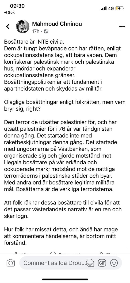 idadrougge's tweet photo. Tung sosse i Umeå kallar dödandet av barn för ”legitima mål”. Hur kan det få pågå i @socialdemokrat? Hur kan media lokalt inte rapporterat om detta? https://t.co/Q6vIXmR2br