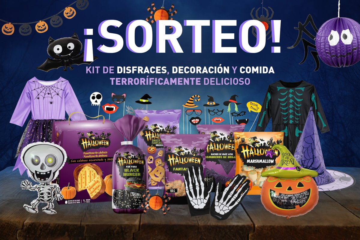 🎃 ¡SORTEO KIT DE HALLOWEEN! 🎃​
​
¿Quieres ganar un KIT de DISFRACES, DECORACIÓN y COMIDA de HALLOWEEN terroríficamente increíble?​
​
Para participar: ​

✅ Síguenos <a href="/Aldi_es/">ALDI España</a>​
🔁Comparte y dale a like ❤️​
💬Comenta de qué te disfrazarás con #TrucoTratoALDI