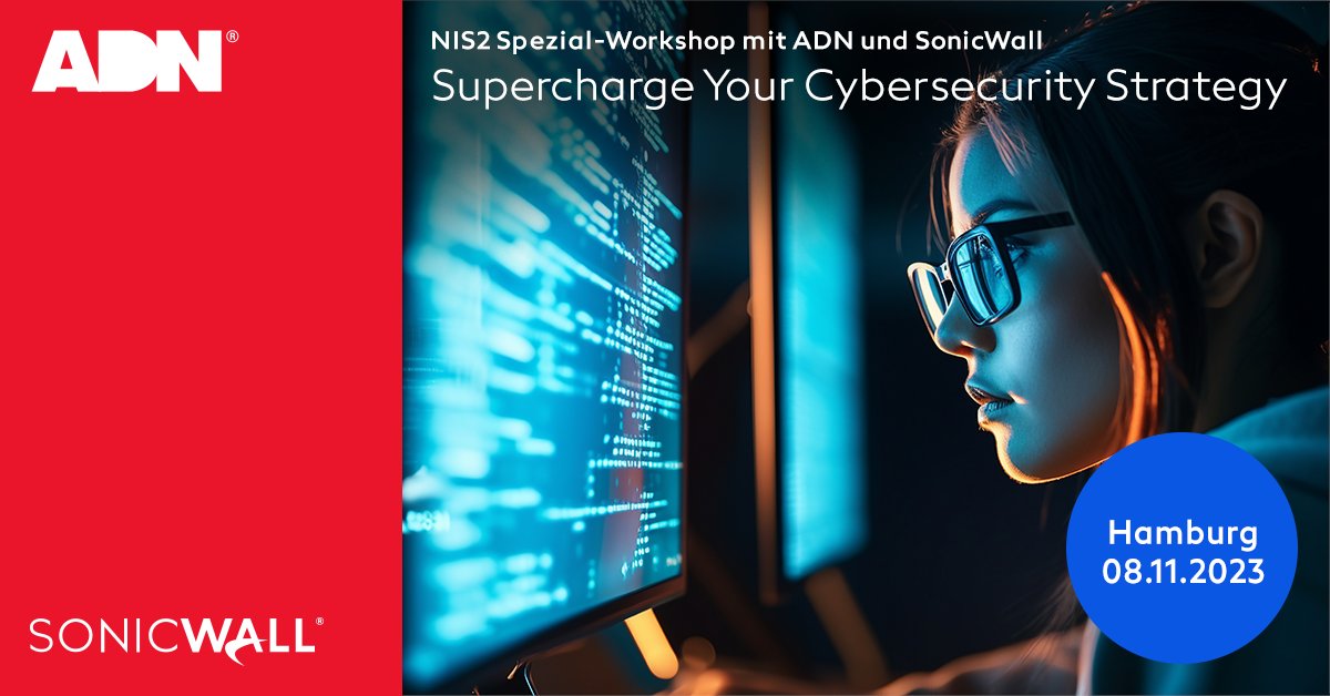 𝐀𝐮𝐟 𝐝𝐞𝐦 𝐖𝐞𝐠 𝐳𝐮 𝐞𝐢𝐧𝐞𝐦 𝐬𝐢𝐜𝐡𝐞𝐫𝐞𝐫𝐞𝐧 𝐃𝐢𝐠𝐢𝐭𝐚𝐥𝐫𝐚𝐮𝐦 𝐦𝐢𝐭 <a href="/SonicWall/">SonicWall</a> 🌐
💡𝐀𝐦 𝟎𝟖.𝟏𝟏.𝟐𝟎𝟐𝟑 tauchen wir in Hamburg tief in die Welt der Cybersecurity ein.
Melden Sie sich jetzt zu unserem NIS2-Workshop an: eu1.hubs.ly/H05Fz8W0?