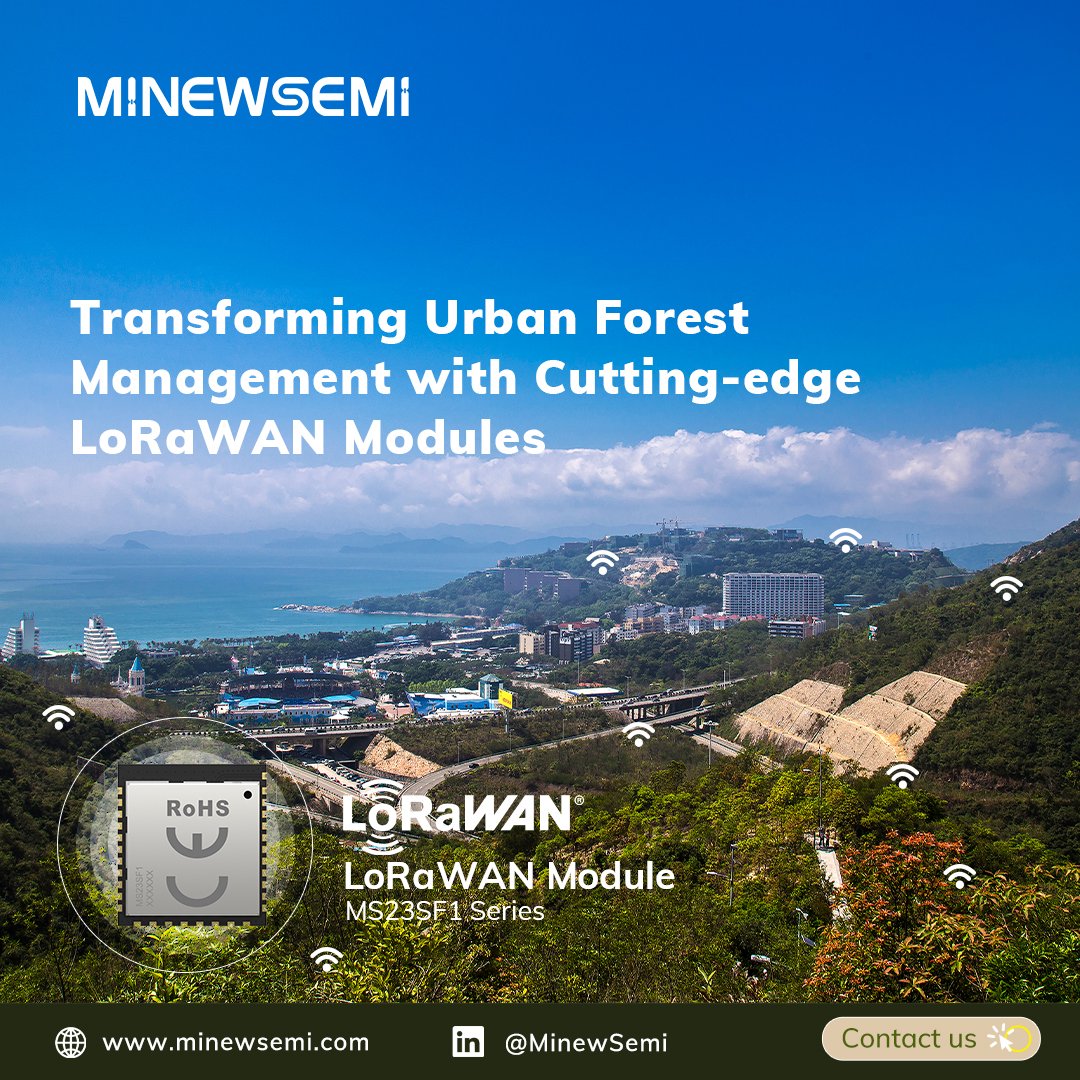 🌳 Discover the future of Urban Forest Management with our MS23SF1 LoRaWAN module! Boost sustainability, enhance green spaces. Connect with #MinewSemi on LinkedIn for innovation! 🌱✨ #UrbanForest #LoRaWAN #GreenTech"